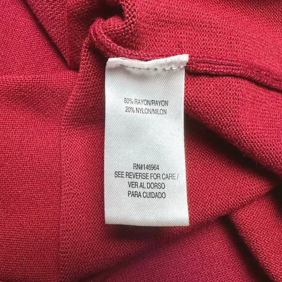 Signature by Bobbie Bee | Women | Red Stretch Knit Bow LS Mini Dress | Small - Picture 9 of 12